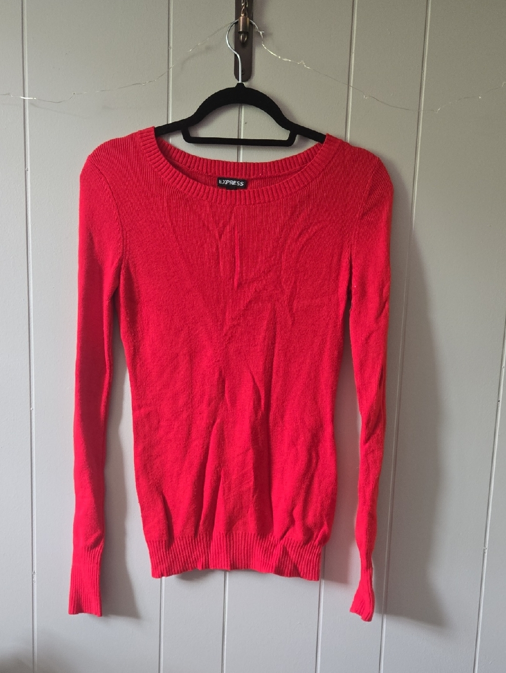 Express Women's Scoopneck Sweater in Cherry Red